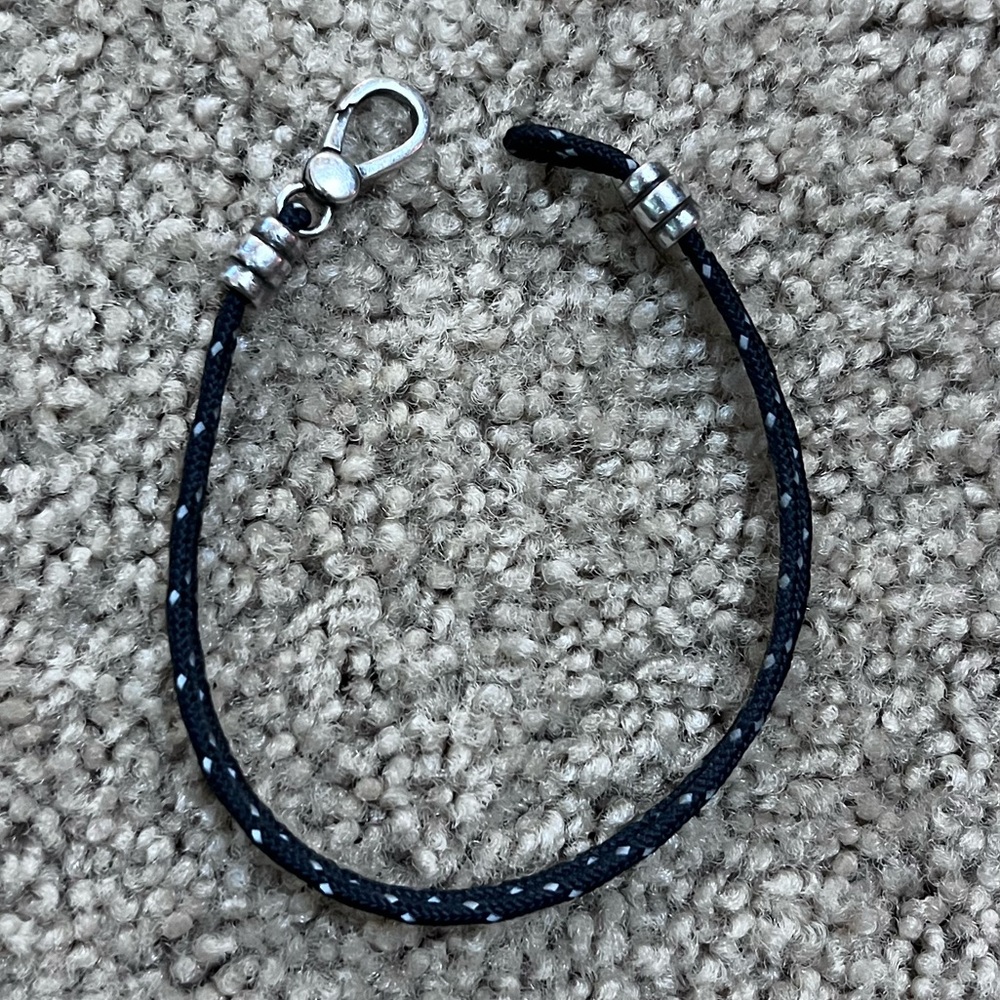 Stylish Men’s Kendra Scott Black Braided Bracelet with Silver Accents